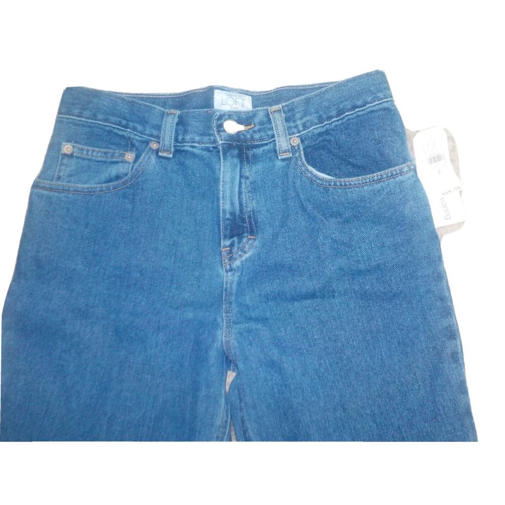 NWT Ann Taylor Loft Blue Denim Jeans Slim Leg Plain Pocket Womens